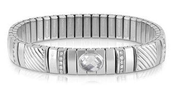 XTE Steel Bracelet Silver & Zirconia White MED (010)