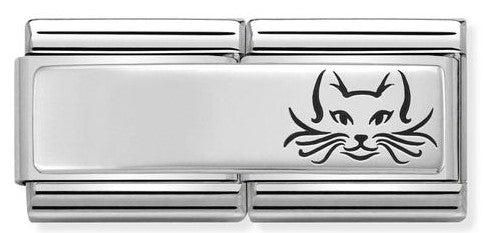 330710/17 Classic DOUBLE ENGRAVED steel , silver Cat