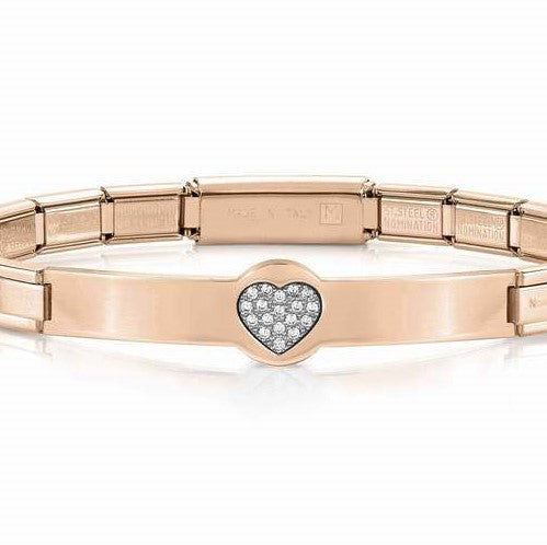 TRENDSETTER S/Steel, 925 silver. CZ ROSEGOLD PVD finish Heart 021135/022