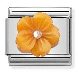 430510/05 Classic STONE Flower,S/ steel,9k gold, Orange