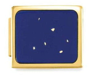 230503/06 Glam steel, yellow GOLD Fin. Stones, Blue Square
