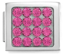 230601/06 Glam, steel, Fuchsia CZ Pave