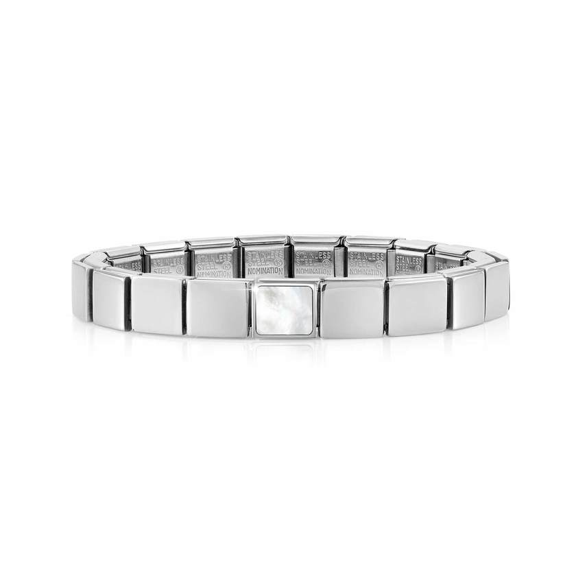 239101/12 GLAM bracelet, 1 symbol,Square WHITE MOTHER OF PEARL