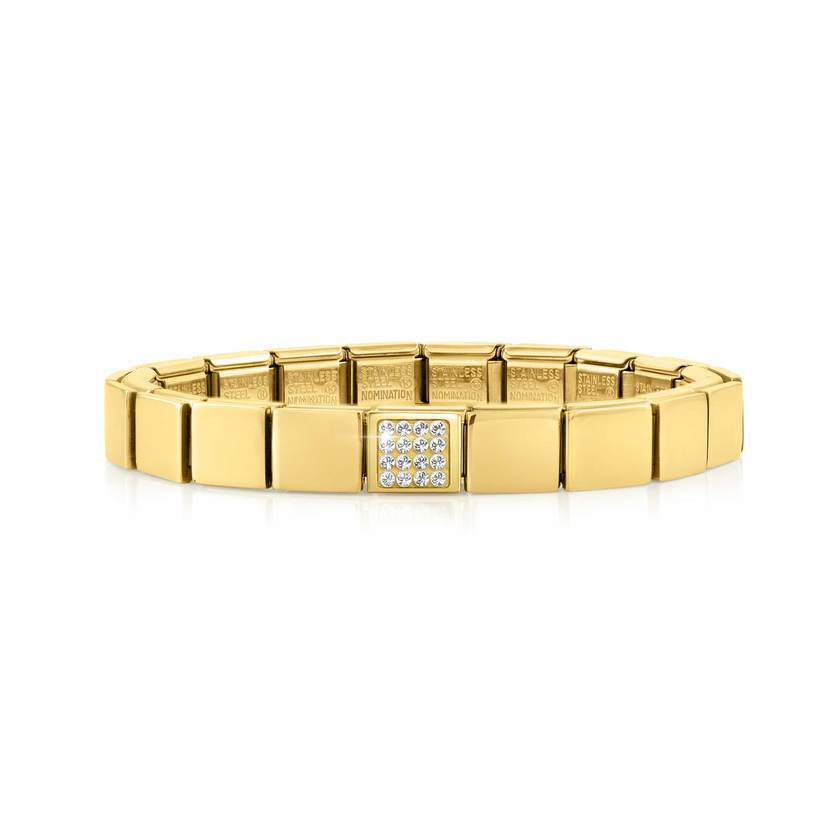 239103/12 GLAM bracelet, 1 symbol, YELLOW GOLD finish,Crystals WHITE Pave