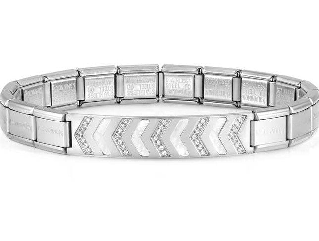021143/001DLV TRENDSETTER, NEW YORK bracelets,steel,CZ & mother of pearl