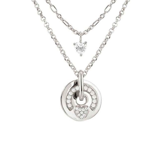 SENTIMENTAL necklace,925 silver,CZ PAVE Heart