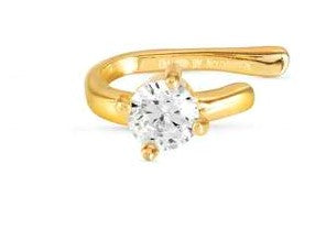 SENTIMENTAL earring,925 silver,CZ,EARCUFF SHAPE,Round, Yellow Gold Plate