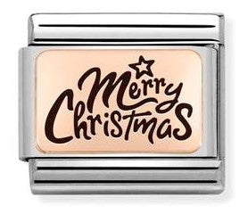 430111/14 Classic ,S/steel, Bonded Rose Gold Merry Christmas