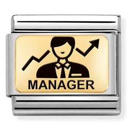 030166/23 Classic PLATES (IC) steel & yellow gold Manager Male