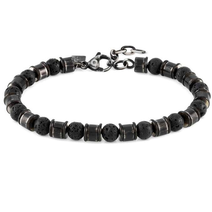 INSTINCT,bracelet,S/Steel & stones,vintage LARGE LAVA STONE 027922/036