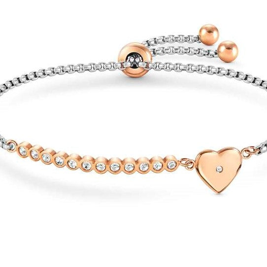 MILLELUCI bracelet,S/Steel,CZ,ROSEGOLD Colour Heart 028009/022