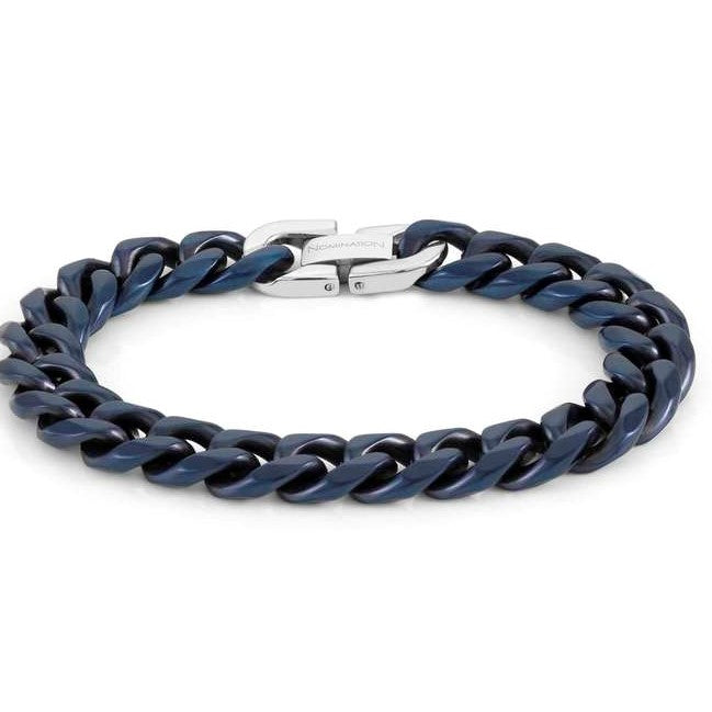 BEYOND bracelet, MED.S/steel & PVD Fin, Blue .LGE 028904/037