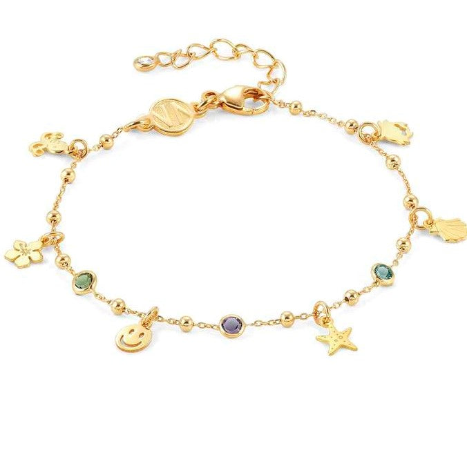 MELODIE bracelet ed, HAPPY,925 silver, cz,Mixed MARINA Yellow gold 147720/082