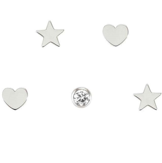 MELODIE earrings kit ed,HAPPY, 925 silver,cz,Silver Mixed, 147722/038
