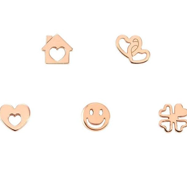 MELODIE earrings kit ed,HAPPY,925 silver,cz.Mixed FAMILY Rose gold 147722/078