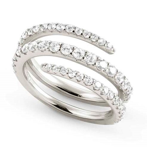 LOVELIGHT ring , 925 silver,CZ, (SPIRAL) WHITE Silver finish,Size 11 149701/008/004