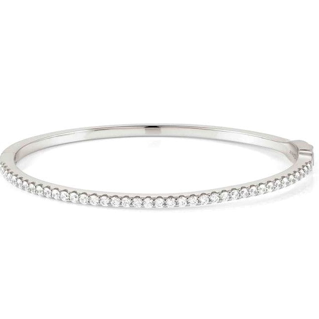 LOVELIGHT bracelet in 925 silver and cz (LARGE RIGID) (E) (008_WHITE Silver finish)