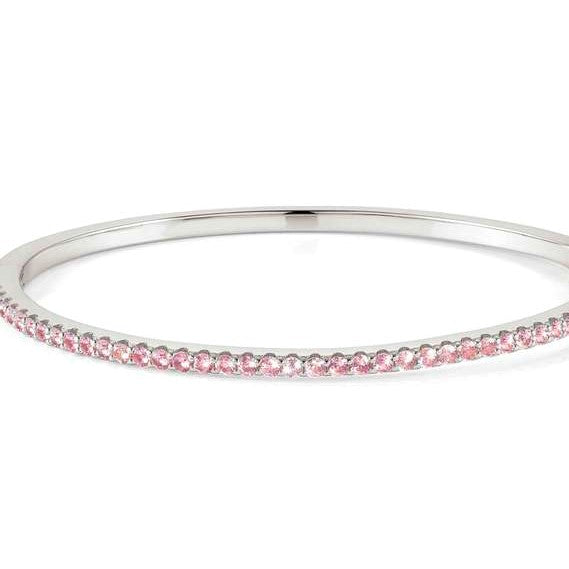 LOVELIGHT bracelet in 925 silver and cz (SMALL HARD) (E) (017_PINK Fin, Silver)