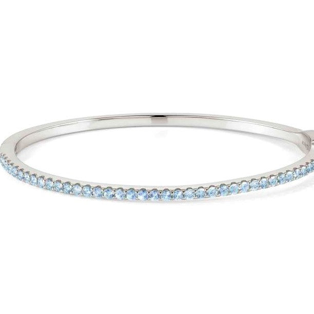 LOVELIGHT bracelet in 925 silver and cz (LARGE RIGID) (E) (019_LIGHT BLUE Fin, Silver)