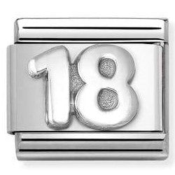 330101/56 Classic Oxidized st.steel , 925 sterling silver Number 18 (Unisex)