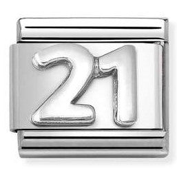 330101/57 Classic OXIDIZED , st.steel, 925 sterling silver Number 21 (Unisex)