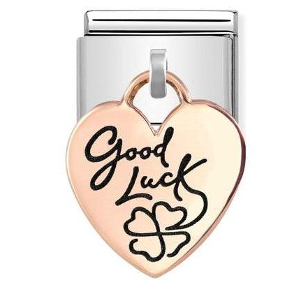 431803/07 Classic steel 9ct gold Heart Good luck