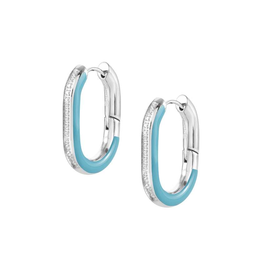 DRUSILLA earrings, steel, CZ, enamel