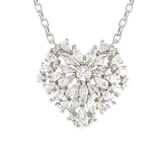 RAYOFLIGHT necklace in 925 silver CZ (LARGE) Heart
