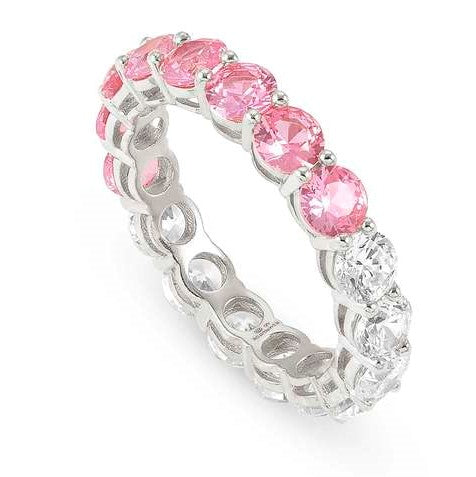 CHIC & CHARM JOYFUL ed. ring in 925 silver and cz (BICOLOR) PINK Fin. Silver Size 11