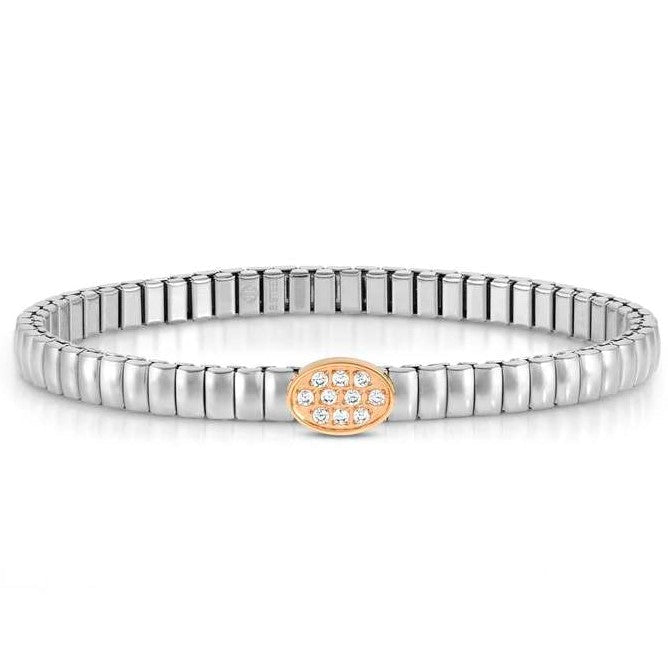 XTE XSMALL bracelet ed. LIFE in steel and cubic zirconia Rose Gold Oval