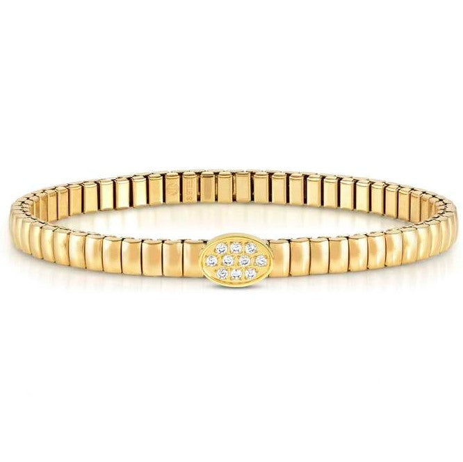 XTE XSMALL bracelet ed. LIFE in steel and cz fin. YELLOW GOLD Oval