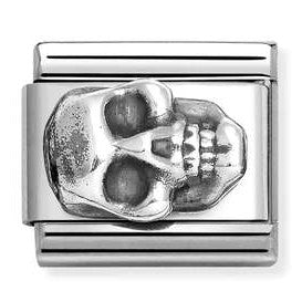 330101/65 Classic OXIDIZED ,steel,925 silver Skull