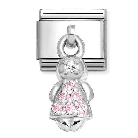 331800/28 Classic CHARMS steel 925 sterling silver PINK girl