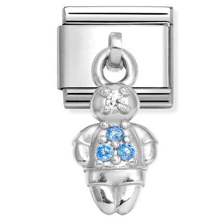 331800/29 Classic CHARMS steel 925 silver BLUE boy