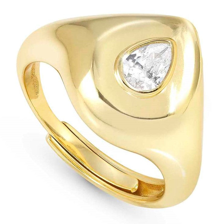 DOMINA ring,925 silver,CZ fin. YELLOW GOLD Drop Size 15 240400/015/006