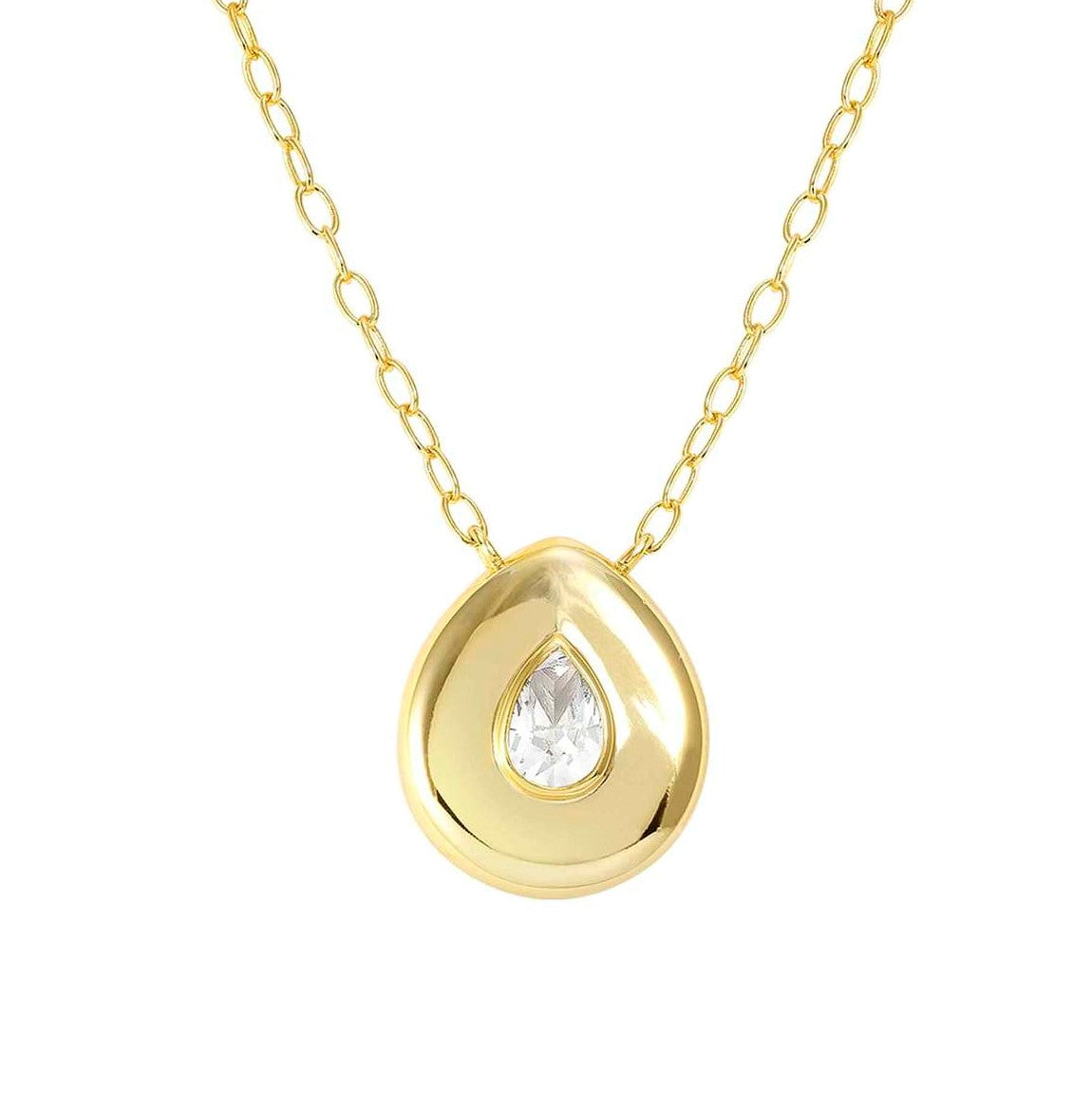 DOMINA necklace 925 silver CZ fin. YELLOW GOLD Drop240402/015