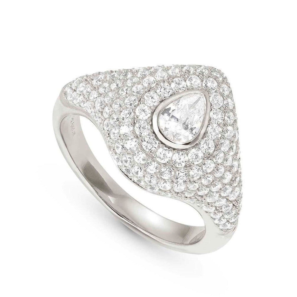DOMINA ring 925 silver, CZ pavé Drop Size 15 240404/015/006
