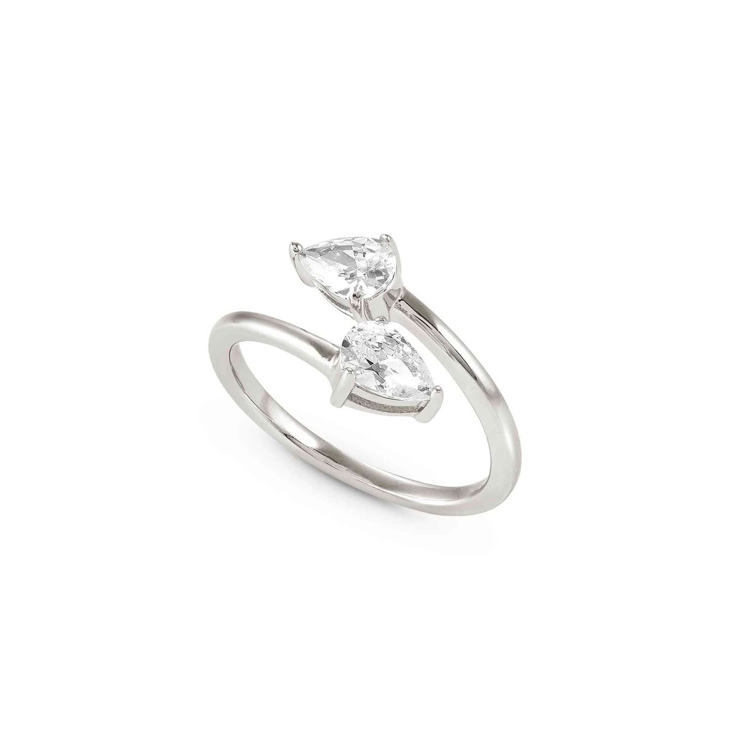 COLOUR WAVE ring, 925 silver, White CZ, Size 15 149810/006