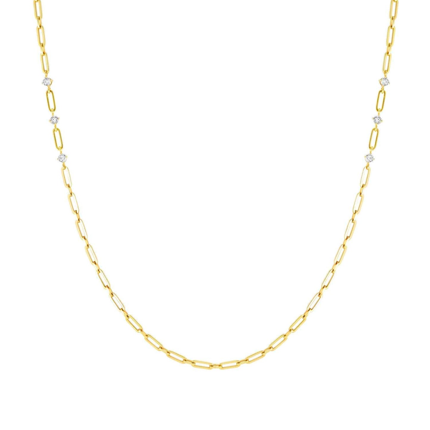 CHAINSOFSTYLE necklace,steel, LONG cz Yellow Gold 029402/012