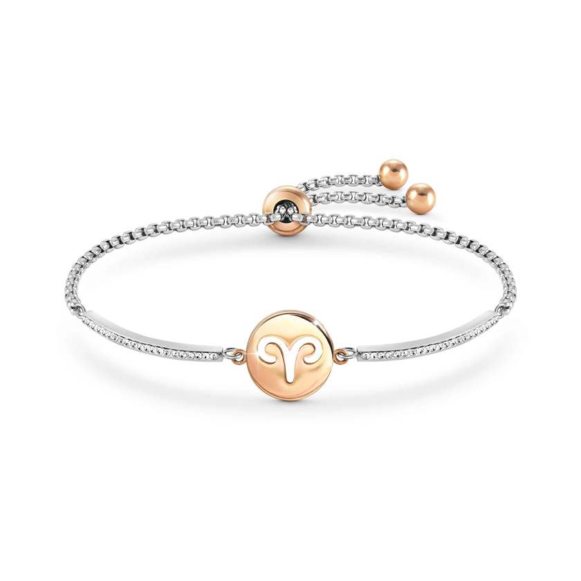 MILLELUCI bracelet. Steel, crystals ZODIAC Aries