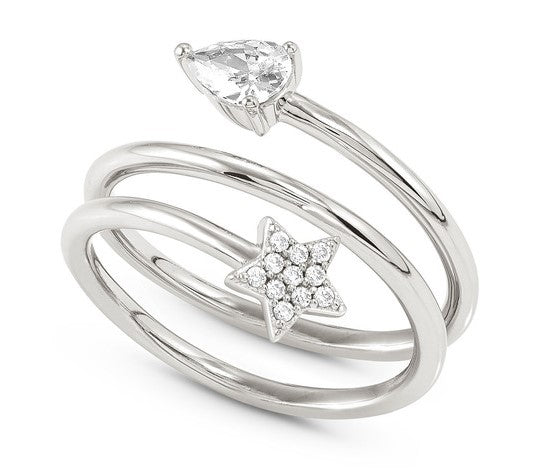 LUCENTISSIMA ring, 925 sterling silver, cz Silver Round