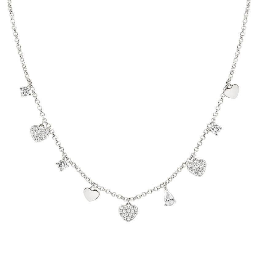 LUCENTISSIMA necklace, 925 sterling silver, cz (PENDANTS) Silver Heart