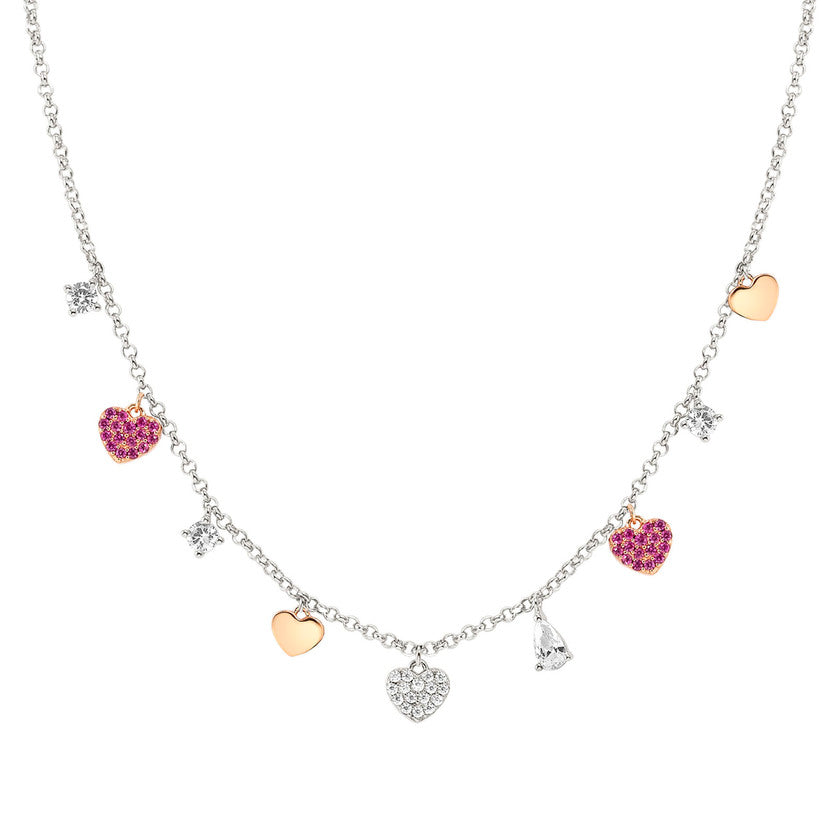 LUCENTISSIMA necklace, 925 sterling silver, cz (PENDANTS) Rose Gold Heart
