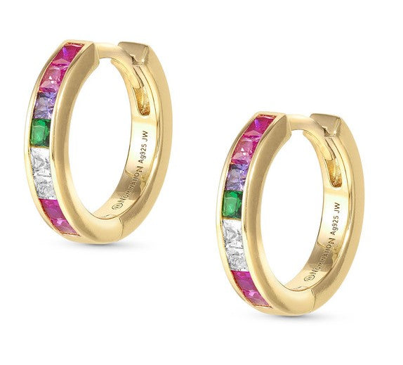 CARISMATICA earrings 925 sterling silver, cz fin. Yellow gold MIXED
