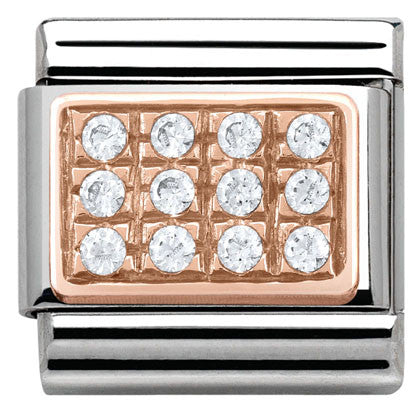 430301/01 Classic PAVE,S/steel,Rose Gold, CZ White CZ
