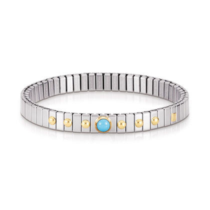 EXTENSION bracelet (S) in stainless steel with 18k gold and 1 stone (006_TURQUOISE)