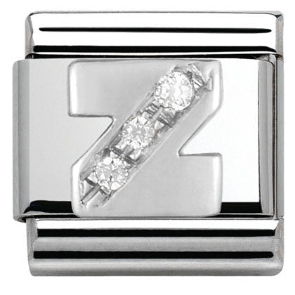 330301/26 Classic LETTER Z S/steel. Cub. zirc,925 silver