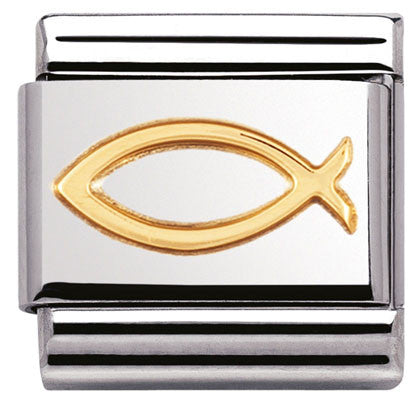 030105/08 Classic S/steel, bonded yellow gold Ichthys
