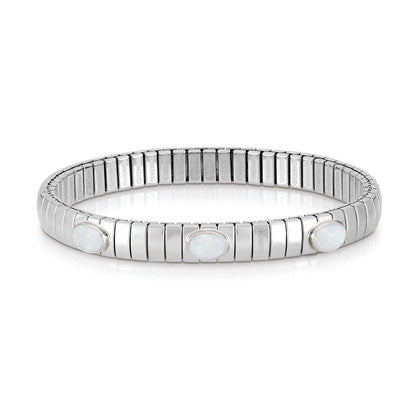 043471/013 XTE S/steel, silver,3 gemstones bracelet WHITE OPAL SYNTHETIC