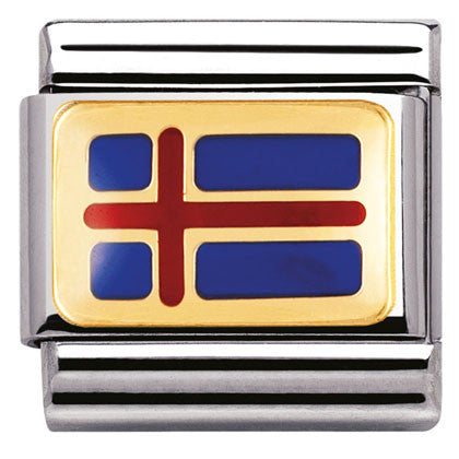 030234/31 Classic FLAG S/Steel, enamel, bonded yellow gold ICELAND